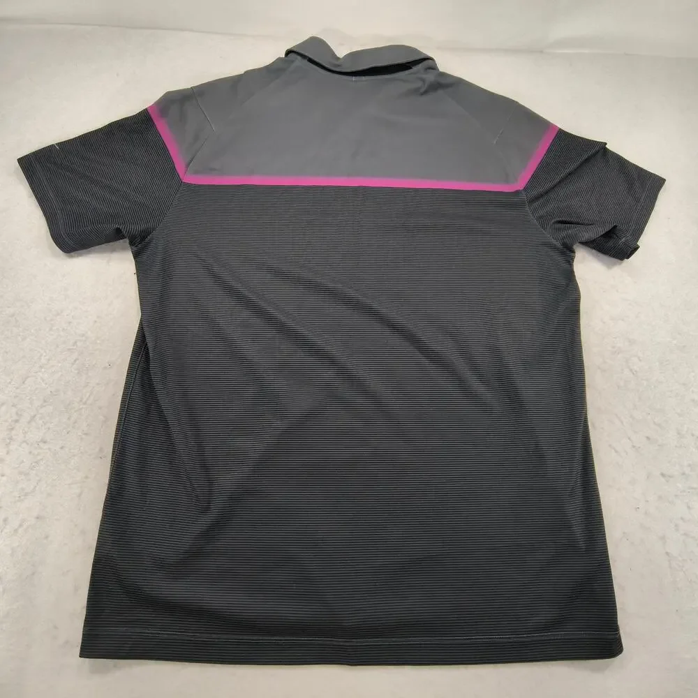Nike Golf Casual Collared Short Sleeve Polo Shirt Mens Size Large L Gray Pink